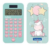 Lexibook, Unicorn, Pocket Calculator with Protective Cover, Classic and Advanced Functions, Battery and Solar Powered, Blue and Pink, C45UNI