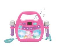 Lexibook, Unicorn, Portable karaoke digital player for kids, Microphones, Light effects, Bluetooth®, Record and voice changer functions, Pink, MP320UNIZLXB