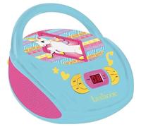 Lexibook, Unicorn, Radio CD player, AUX-IN jack, USB port, AC or battery-operated, Blue/Pink, RCD108UNI