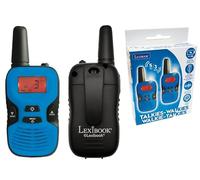 LEXIBOOK Walkie-talkies for kids, toys long range 5km / 3 miles, rechargeable battery, LCD screen, digital sound, indoor and outdoor communication game, Belt clip, Blue/Black, TW43LXB