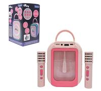 LEXIBOOK, Wireless Karaoke Speaker with 2 Microphones, Pink, BTC030PK