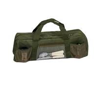 LEXICHER 22" Upgraded Grill Tools Storage Bag, BBQ Utensil Holder with Pockets, Carry Bag for Outdoor Camping & Hiking BBQ, Gift for Men, Green