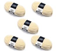 Lexicon Select Pack of 5 x 100g Balls Aran Yarn - Cream