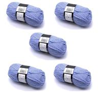 Lexicon Select Pack of 5 x 100g Balls Blue Aran Yarn - Skye
