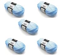 Lexicon Select Pack of 5 x 100g Balls Blue Chunky Wool - Baby Blue