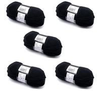 Lexicon Select Pack of 5 x 100g Balls Chunky Wool - Black