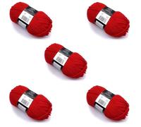 Lexicon Select Pack of 5 x 100g Balls Chunky Wool - Red