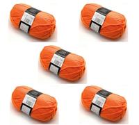 Lexicon Select Pack of 5 x 100g Balls Orange Chunky Wool - Orange