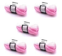 Lexicon Select Pack of 5 x 100g Balls Pink Chunky Wool - Baby Pink