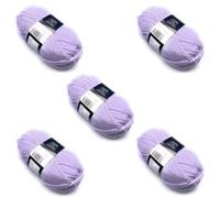 Lexicon Select Pack of 5 x 100g Balls Purple Chunky Yarn - Soft Lilac