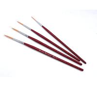 Lexicon Select Rigger Brush Set of 4 Artists Fine Detail Watercolour Paint Brushes Pack in Sizes 0, 1, 2, 3