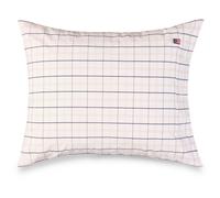 Lexington - Checked Cotton Poplin Pillowcase White / Beige / Navy, 50x60 cm - White