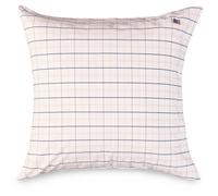 Lexington - Checked Cotton Poplin Pillowcase White / Beige / Navy, 65x65 cm - White