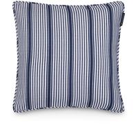 Lexington - Classic Striped Organic Cotton Twill Cushion Cover 50x50 cm, White / Navy - White