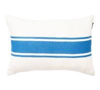 Lexington - Embroidery Center Striped Linen/Cotton Cushion 40x60 cm, Blue/Off-white - Blue