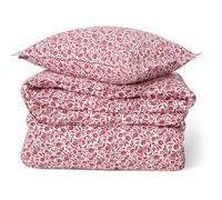 Lexington - Flower Printed Cotton Sateen Bed Set White / Red, 220x220 cm - White