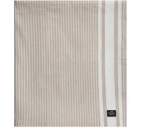 Lexington - Icons Striped Organic Cotton Oxford Tablecloth 150x350 cm, Beige / White - White