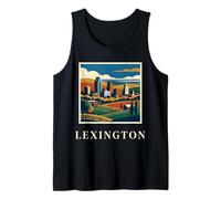 Lexington Kentucky Retro Vintage Skyline Countryside Farm Tank Top