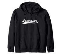 Lexington Kentucky Vintage Cursive US City Name Retro Sports Zip Hoodie