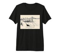 Lexington Kentucky Vintage Skyline Drawing Premium T-Shirt