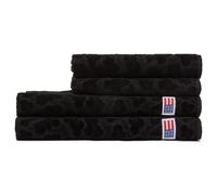 Lexington - Velour Jacquard Leaves Towel 70x130 cm, Black - Black
