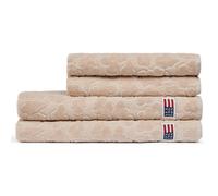 Lexington - Velour Jacquard Leaves Towel 70x130 cm - Light Beige