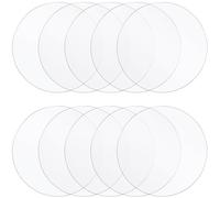 LEXININ 10 PCS 10 Inches Round Acrylic Sheet, 25cm Transparent Acrylic Blank Circles, 2mm Thick Round Clear Acrylic Discs Board for DIY, Craft