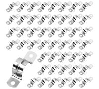 LEXININ 100 Pcs 20mm U Pipe Strap Clamp, M20 Stainless Steel Saddle Clips Brackets for Fixing Downpipe Tube