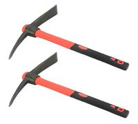 LEXININ 2 PCS 15 Inch Garden Mattock, 38cm Pick Mattock Hoe with Fiberglass Handle, Small Pick Axe for Gardening Planting Camping, Red
