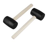 LEXININ 2 PCS 16oz Rubber Mallet with Wooden Handle, Black Rubber Hammer for Home Nail Framing Roofing DIY
