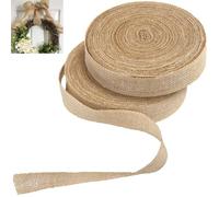 LEXININ 2 Roll 4cm x 30m Hessian Ribbon Tape, Jute Burlap Ribbon Strap for Gift Wrapping, Wedding, DIY Craft, Brown