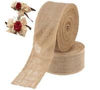 LEXININ 2 Roll 8cm x 20m Hessian Ribbon Roll, Jute Burlap Tape Strap for Gift Wrapping, Crafts, Bows, Florist, Wedding