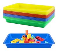 LEXININ 20 PCS Small Plastic Craft Art Tray, 27.5 x 21 x 3cm Colored Activity Organizer Tray for Craft DIY Painting