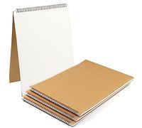 LEXININ 4 PCS A3 Spiral Bound Landscape Sketchbook, A3 Drawing Sketchbook, 30 Sheets/60 Pages 160gsm Art Pad for Memo Meeting Diary