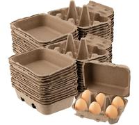 LEXININ 40 PCS 6 Count Cardboard Egg Cartons, Half Dozen Paper Egg Boxes Trays for Chicken