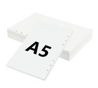 LEXININ 6 PCS A5 Blank Refills Paper, 270 Sheets/540 Pages 6 Hole A5 Punched Paper, 100gsm Inserts Paper for 6 Ring Binder Journal