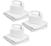 LEXININ 72 PCS White Party Boxes, Small Gable Treat Gift Boxes for Carry Food, Fun Picnic, Birthday Celebration, Wedding, 16 x 9.5 x 9.5cm