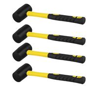 LEXININ Rubber Mallet, 16 oz, 260 x 95 mm, 4-Piece Set, Black and Yellow, for DIY, Camping, Woodworking