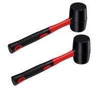 LEXININ Rubber Mallet, 24oz, 335 x 105 x 64mm, 2-Pack, Black and Red, for DIY Camping Woodworking