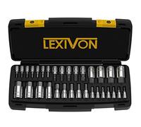 LEXIVON Allen Key Hex Bit Socket Set, 32-Piece Imperial & Metric (LX-144) | S2 alloy steel bits & Chrome Vanadium sockets, chrome-plated rust resistant finish; ideal for DIY, auto repair & workshop use