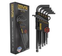 LEXIVON Allen Wrench Set, 13-Piece Premium Metric Hex Keys, L-Shaped Long Arm Ball End Design, Industrial-Grade S2 Alloy Steel (LX-130H-MM)