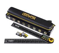 LEXIVON Aluminum Digital Angle Finder Gauge, 10-inch/250mm Multi-Purpose Protractor, Includes XL Display and Rugged Zippered Pouch (LX-DAF10)