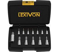 LEXIVON HEX Bit Socket Set, 13 Male Hexagon sockets | SAE Imperial Sizes from 5/64” to 9/16” | Allen Key Socket Set, for Torque Wrench, Ratchet Wrench, Impact Power Drills (LX-142)