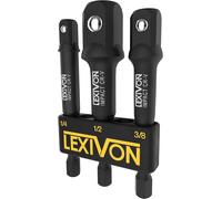 LEXIVON Impact Grade Socket Adapter Set, 3" Extension Bit with Holder | 3-Piece