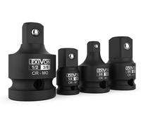 LEXIVON Impact Socket Adapter and Reducer 4-Piece Set | 1/4" - 3/8" - 1/2" Alloy