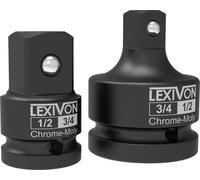 LEXIVON 1/2" & 3/4" Impact Socket Adapter (2 pcs) 1/2 Female to 3/4 Male Increaser | 3/4" Female to 1/2" Male Reducer, Made of Premium Quality Chrome Vanadium Steel, Fully Impact Rated (LX-403)