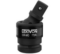 LEXIVON Impact Universal Joint Swivel Socket Adapter, Cr-Mo, 1 Inch Drive | Heavy Duty, Meets And Exceeds ANSI Torque Standards, Enclosed Pin Joint, 360° Rotation, 30° Angle, Radius Corner (LX-UJ1)