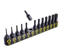 LEXIVON Security Torx Bit Set, Tamper Proof, 13-Piece, S2 Steel, T4-T40 | Torx Screwdriver Sets resist wear on electronics, PC & auto. Industrial Grade Tamper proof torx bits (LX-301)