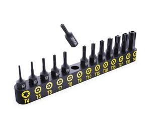 LEXIVON Security Torx Bit Set, Tamper Proof, 13-Piece, S2 Steel, T4-T40 | Torx Screwdriver Sets resist wear on electronics, PC & auto. Industrial Grade Tamper proof torx bits (LX-301)