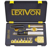 LEXIVON Butane Soldering Iron Multi-Purpose Kit | Cordless Self-Igniting Adjustable Flame 7-Tip Set | Pro Grade 125-Watt Equivalent (LX-770)